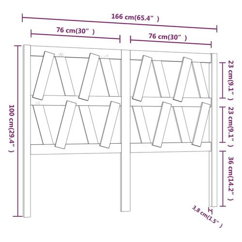 Sengegærde 166x4x100 cm massivt fyrretræ hvid