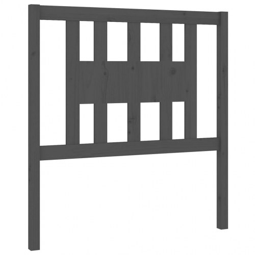 Sengegavl 96×4×100 cm - massivt fyrretræ, grå