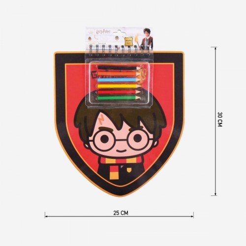 Harry Potter notesbog sæt med farveblyanter og klistermærker (30 × 30 × 1 cm) - rød