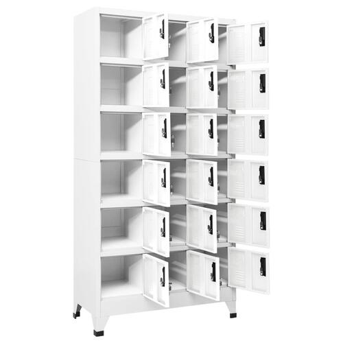 Skab 90x40x180 cm stål hvid