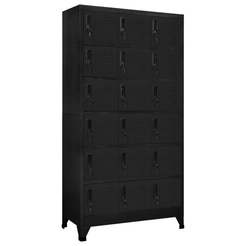 Skab 90x40x180 cm stål sort