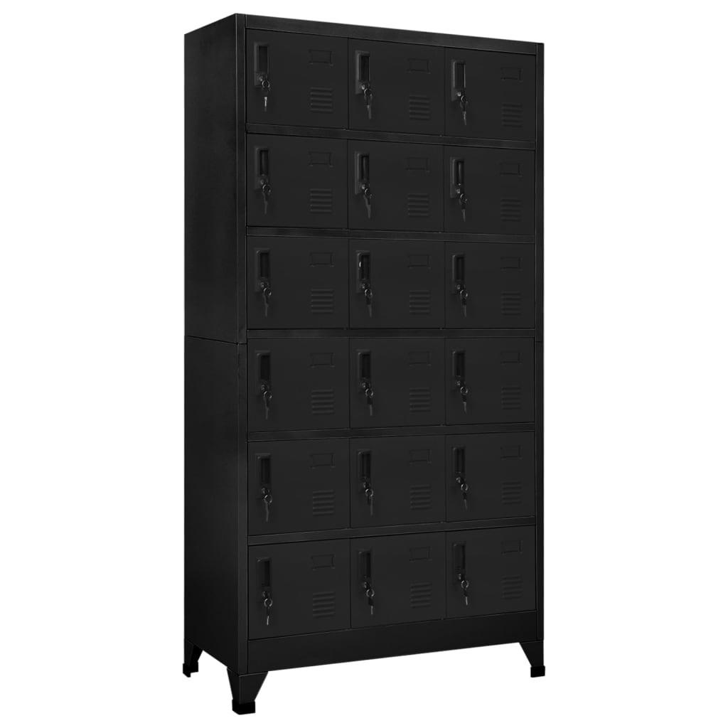 Skab 90x40x180 cm stål sort