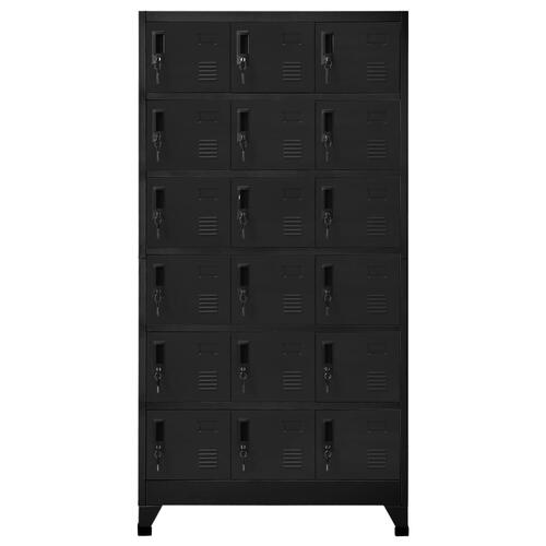 Skab 90x40x180 cm stål sort