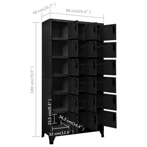 Skab 90x40x180 cm stål sort