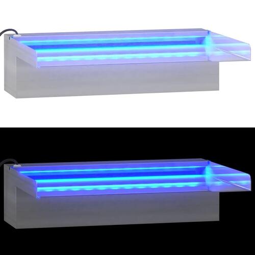 Vandfald med LED'er og RGB-farver 30 cm rustfrit stål
