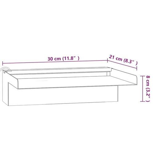 Vandfald med LED'er og RGB-farver 30 cm rustfrit stål