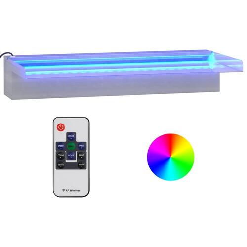 Vandfald med LED'er og RGB-farver 45 cm rustfrit stål