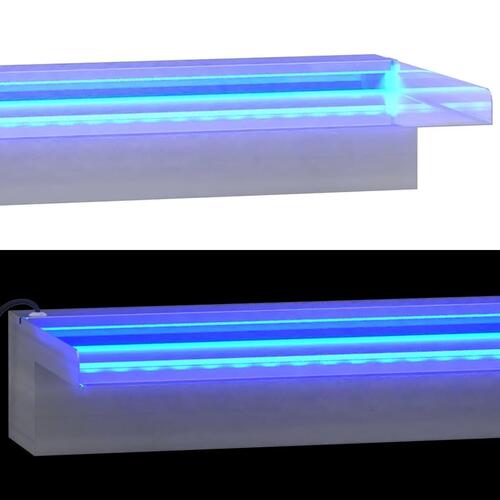 Vandfald med LED'er og RGB-farver 45 cm rustfrit stål