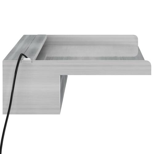 Vandfald med LED'er og RGB-farver 60 cm rustfrit stål