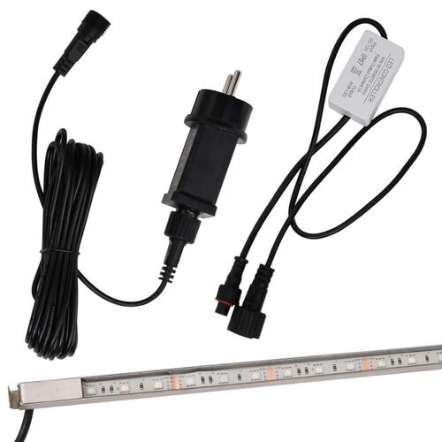 Vandfald med LED'er og RGB-farver 60 cm rustfrit stål