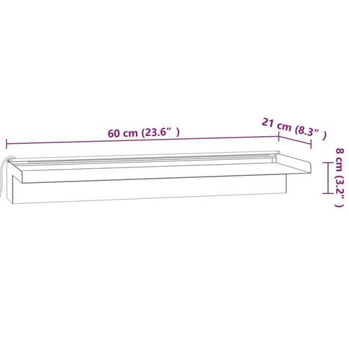 Vandfald med LED'er og RGB-farver 60 cm rustfrit stål