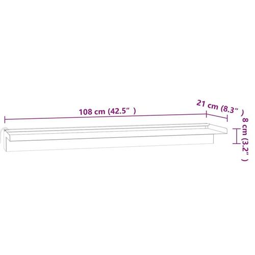 Vandfald med LED'er og RGB-farver 108 cm rustfrit stål