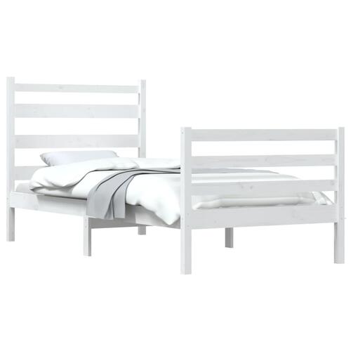 Sengeramme 100x200 cm massivt fyrretræ hvid