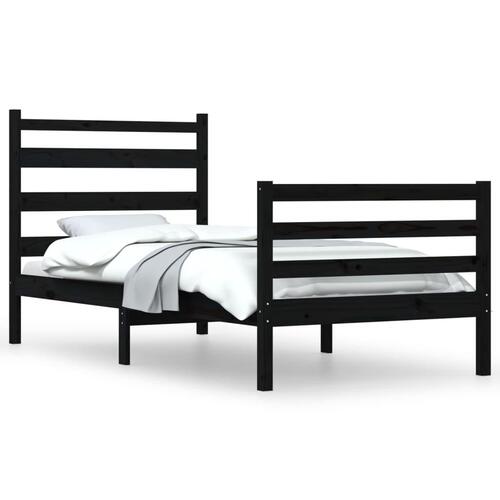 Sengeramme 100x200 cm massivt fyrretræ sort