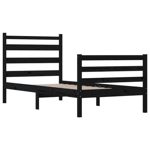 Sengeramme 100x200 cm massivt fyrretræ sort