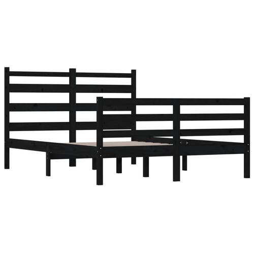 Sengeramme 120x200 cm massivt fyrretræ sort