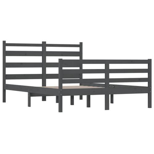 Sengeramme 140x200 cm massivt fyrretræ grå