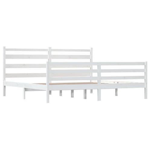Sengeramme 200x200 cm massivt fyrretræ hvid