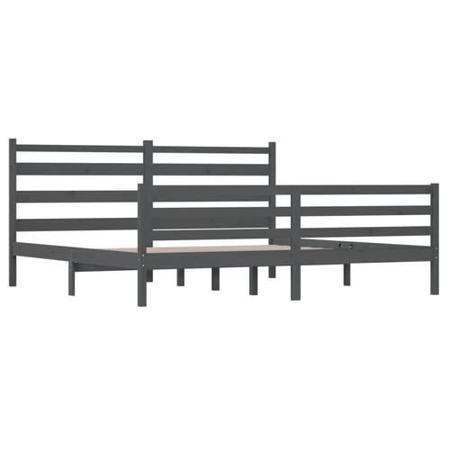 Sengeramme 200x200 cm massivt fyrretræ grå
