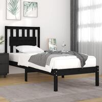 Sengeramme 75x190 cm Small Single massivt fyrretræ sort