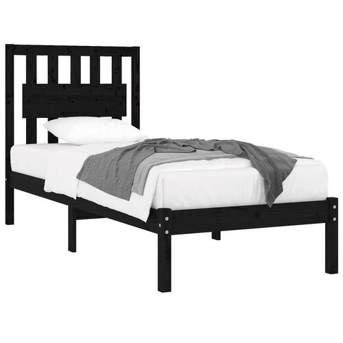 Sengeramme 75x190 cm Small Single massivt fyrretræ sort