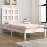 Sengeramme 75x190 cm Small Single massivt fyrretræ hvid