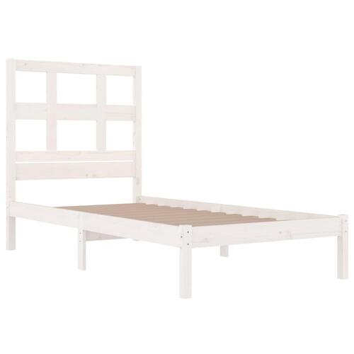 Sengeramme uden madras 75x190 cm massivt fyrretræ hvid