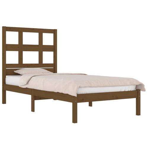 Sengeramme 75x190 cm Small Single massivt træ gyldenbrun