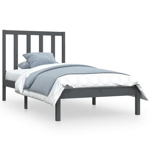 Sengeramme 90x200 cm massivt fyrretræ grå