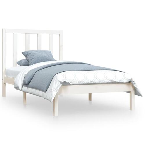 Sengeramme 100x200 cm massivt fyrretræ hvid