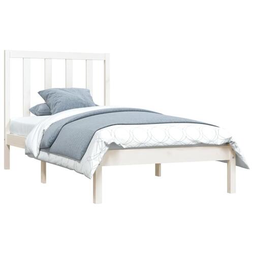 Sengeramme 100x200 cm massivt fyrretræ hvid