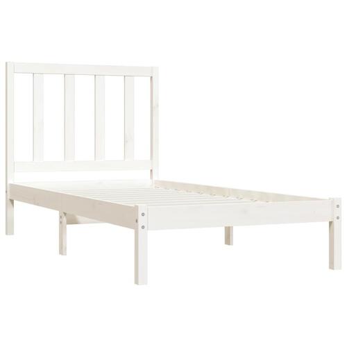 Sengeramme 100x200 cm massivt fyrretræ hvid