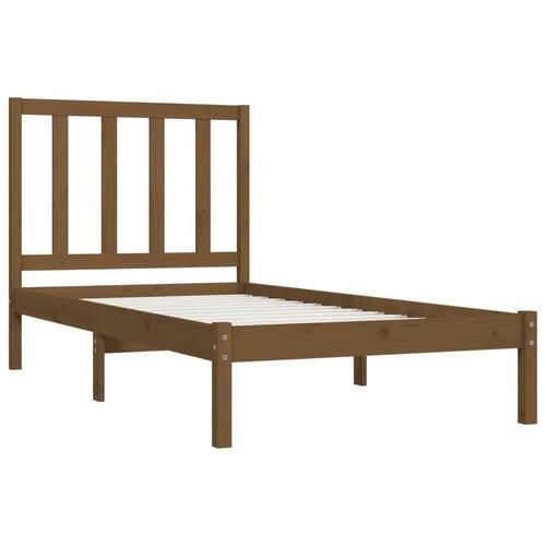 Sengeramme 100x200 cm massivt fyrretræ gyldenbrun