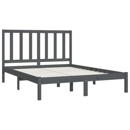 Sengeramme 150x200 cm King Size massivt fyrretræ grå