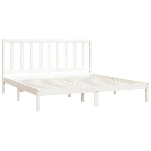 Sengeramme 200x200 cm massivt fyrretræ hvid