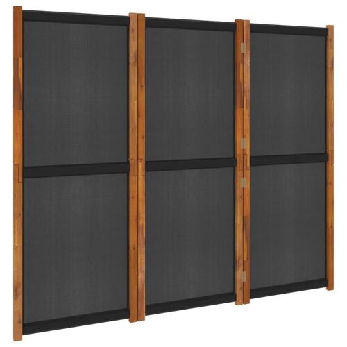 3-panels rumdeler 210x180 cm sort