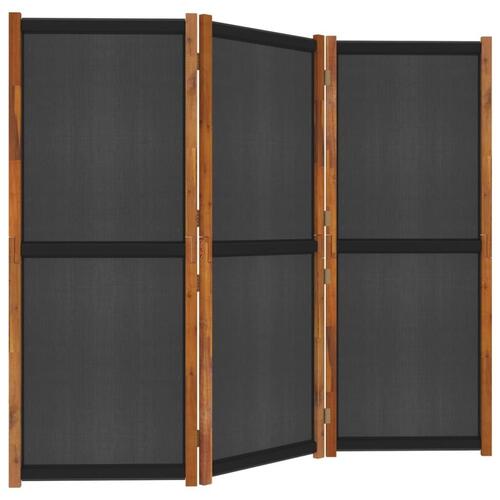 3-panels rumdeler 210x180 cm sort