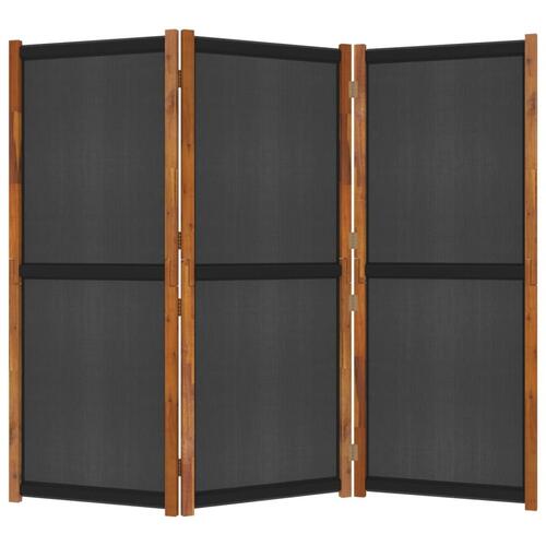 3-panels rumdeler 210x180 cm sort