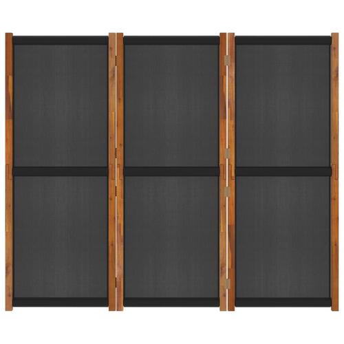 3-panels rumdeler 210x180 cm sort