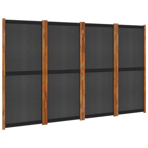 4-panels rumdeler 280x180 cm sort