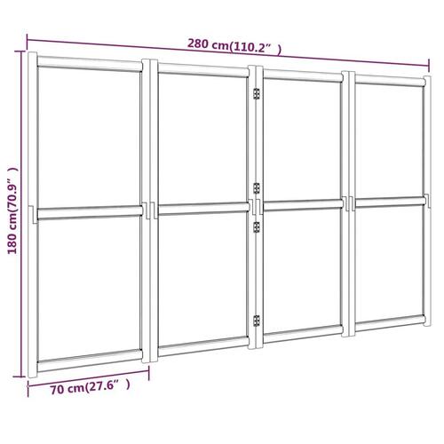 4-panels rumdeler 280x180 cm sort