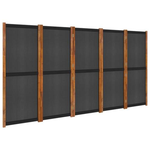 5-panels rumdeler 350x180 cm sort
