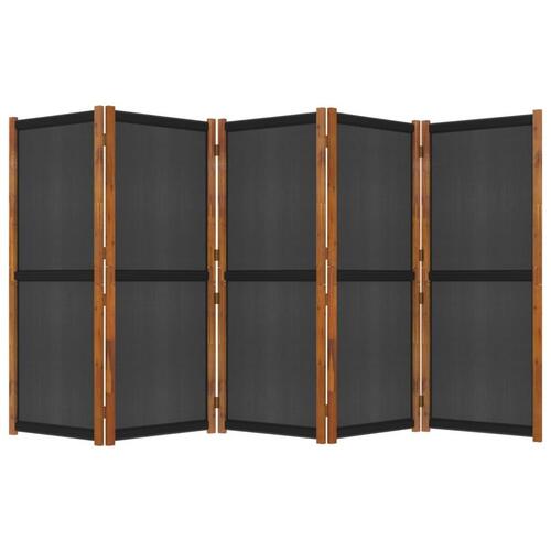 5-panels rumdeler 350x180 cm sort