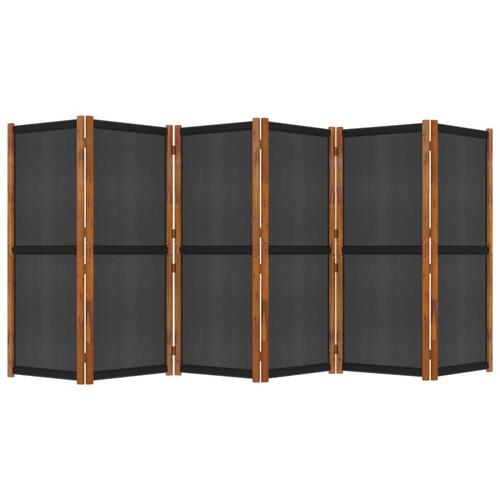 6-panels rumdeler 420x180 cm sort