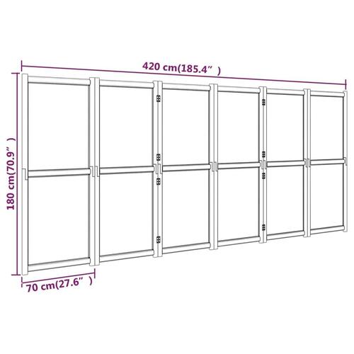 6-panels rumdeler 420x180 cm sort