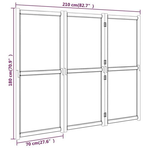 3-panels rumdeler 210x180 cm cremefarvet
