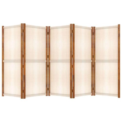 5-panels rumdeler 350x180 cm cremefarvet