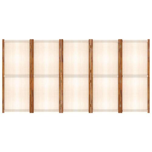 5-panels rumdeler 350x180 cm cremefarvet
