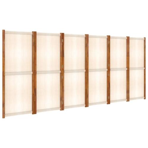 6-panels rumdeler 420x180 cm cremefarvet
