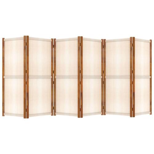 6-panels rumdeler 420x180 cm cremefarvet